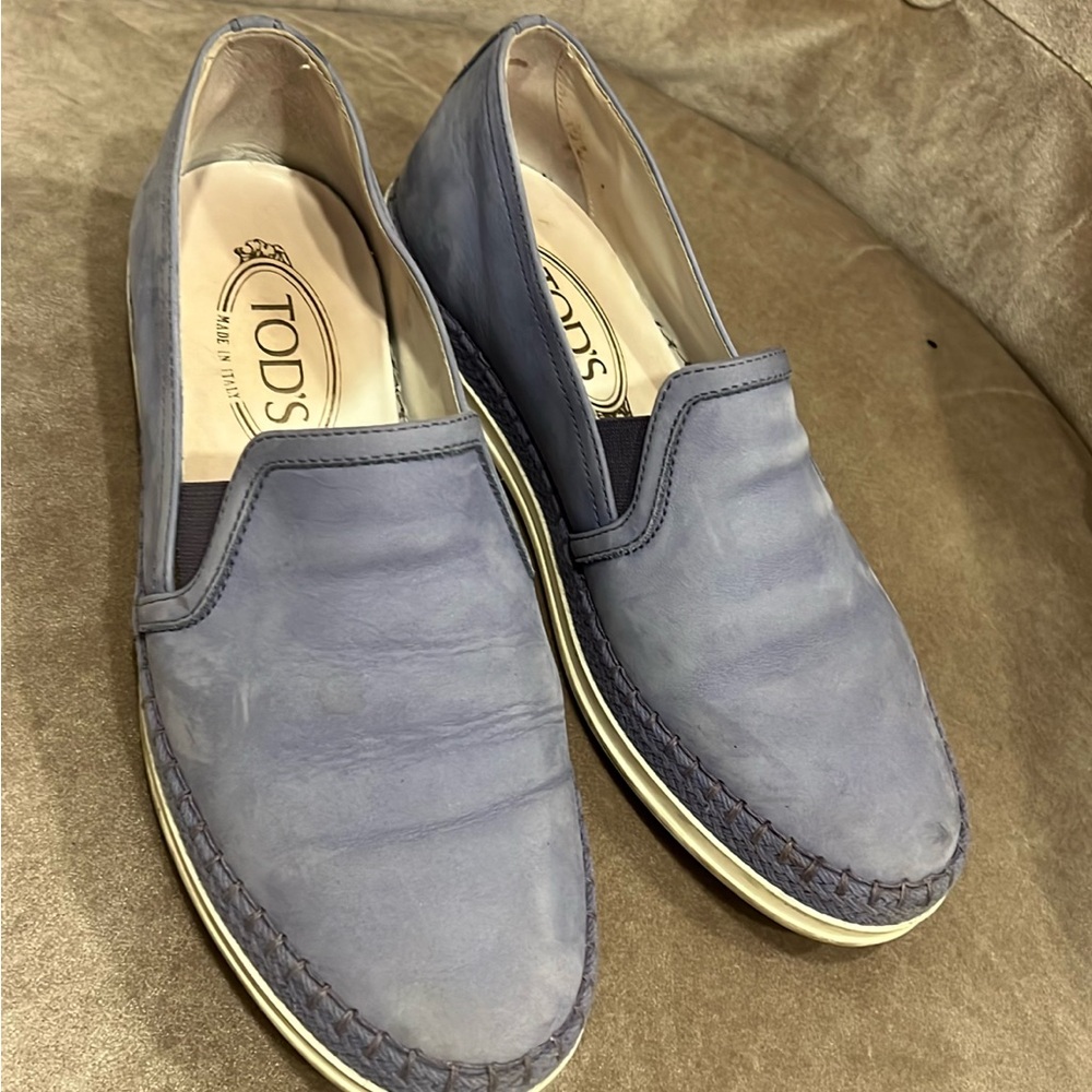 Tod's Women's Blue Slip-On Loafers